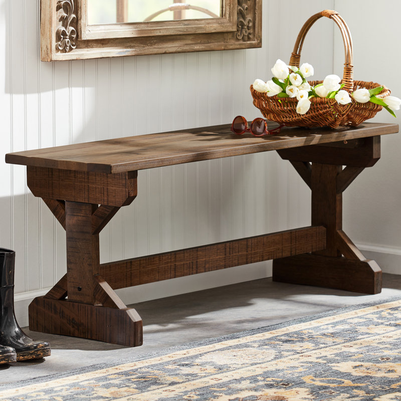 Rustic Walnut Farmhouse Wooden Picnic Bench