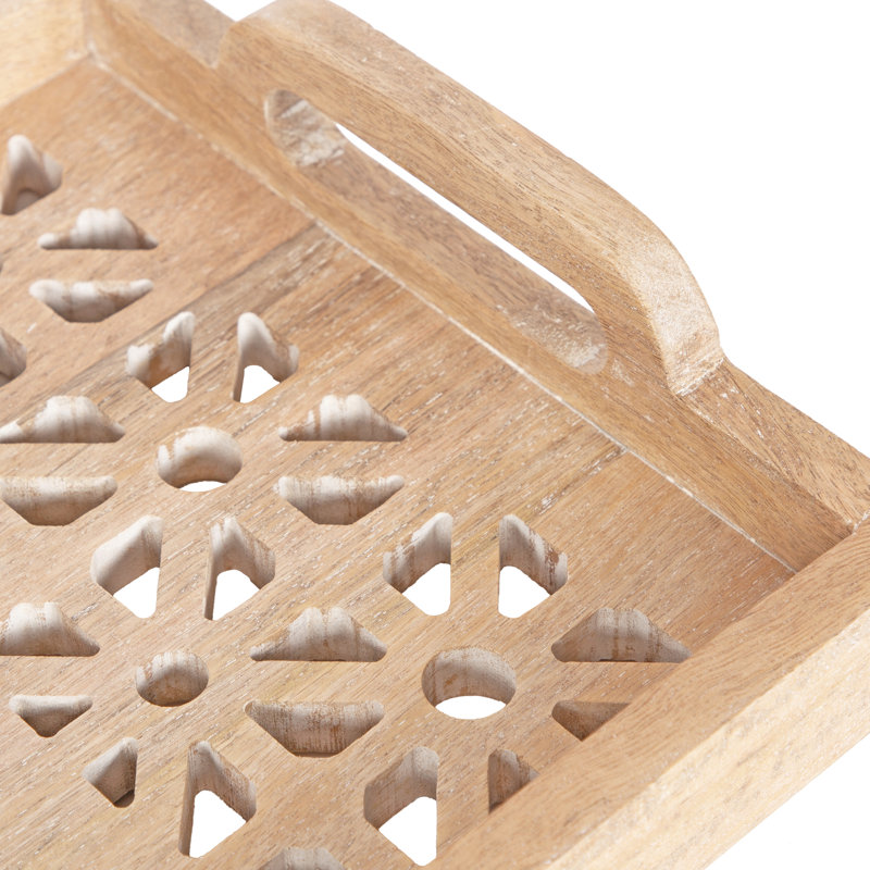 Rodcliff Mango Wood Rectangle Tray with Handles