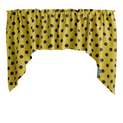 Cotton Blend Polka Dots Swag Window Valance