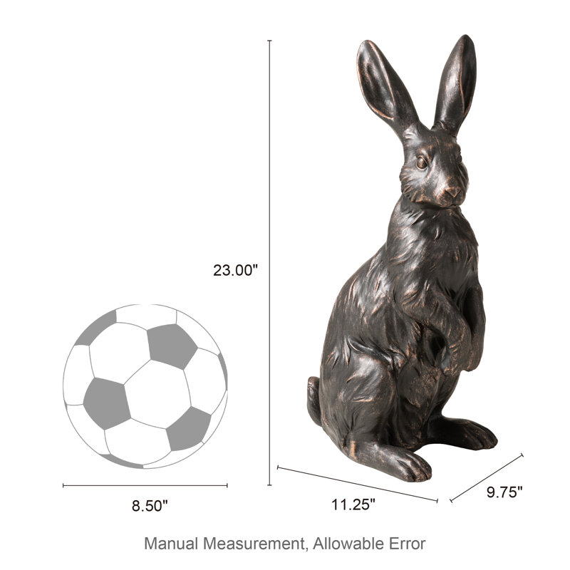 23''H MGO Bronze Standing Rabbit Statue