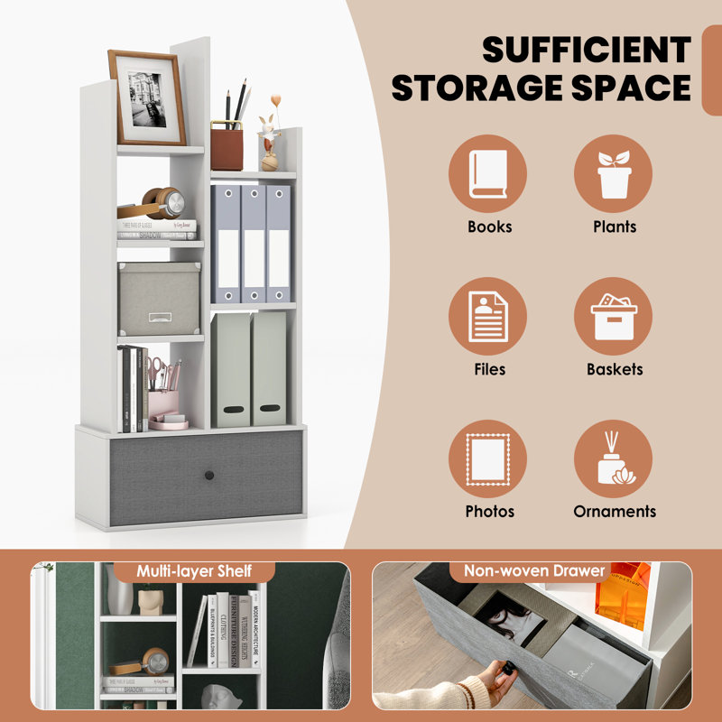 Komor 118cm H x 53cm W Step Bookcase