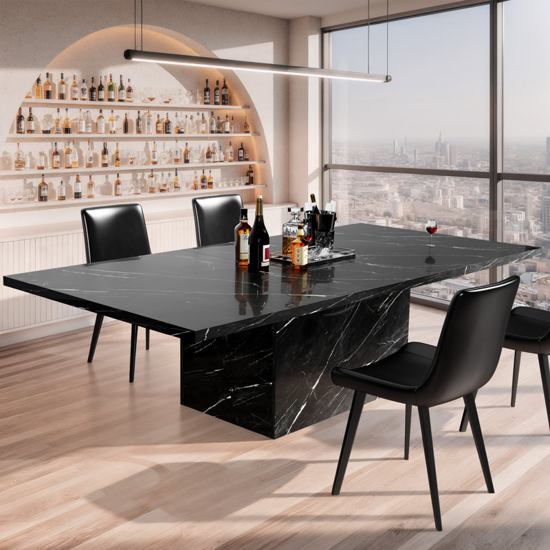 Table de salle à manger Eclat, Noir, 29.92" H x 78.74" L x 36.22" W