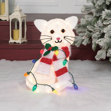 cat christmas light up