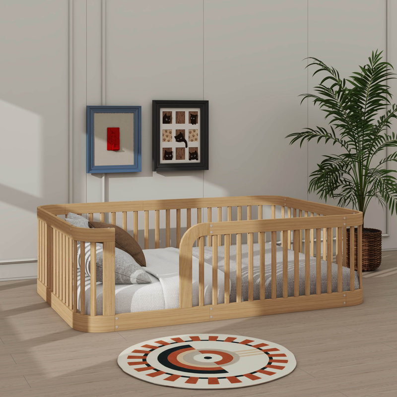 Full-Size Montessori Floor Bed Frame, Natural