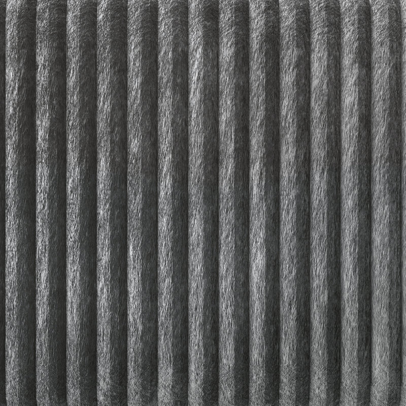 Chaise avec accoudoirs en métal noir et velours gris, Gris