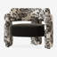 Fauteuil de loisir simple en bois massif de style moyen-antique en velours givré
