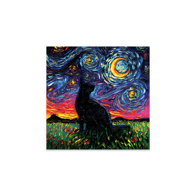 «Black Cat Night On Plastique / Acrylique» par Aja Treves, peinture