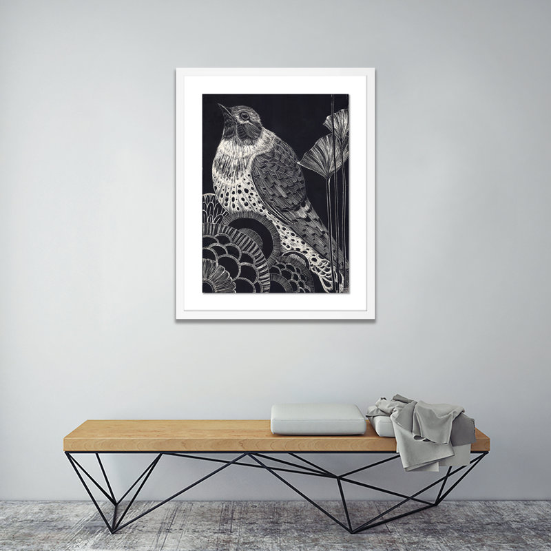 Brid III Painting by Jimena Arechavala, 40" H x 31" W x 2.5" D, White