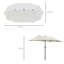 Icarus 4.4m x 2.6m Rectangular Traditional Parasol-1412801717