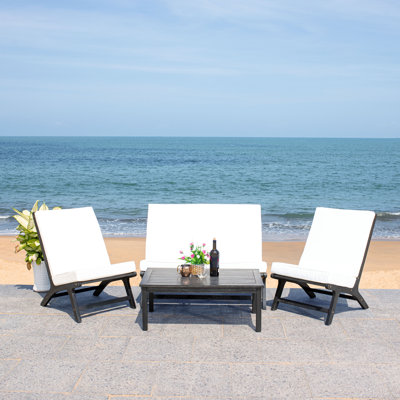 Eubank Eucalyptus 4 - Person Patio Conversation Set with Cushions