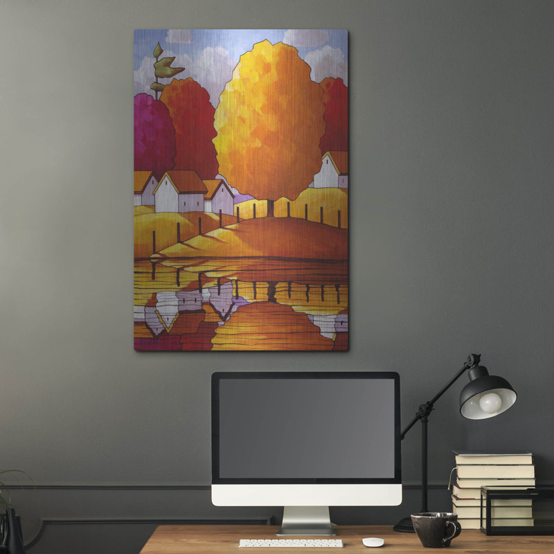 «Golden Country Fall» par Cathy Horvath-Buchanan, art mural en métal, H 36 po x l 24 po