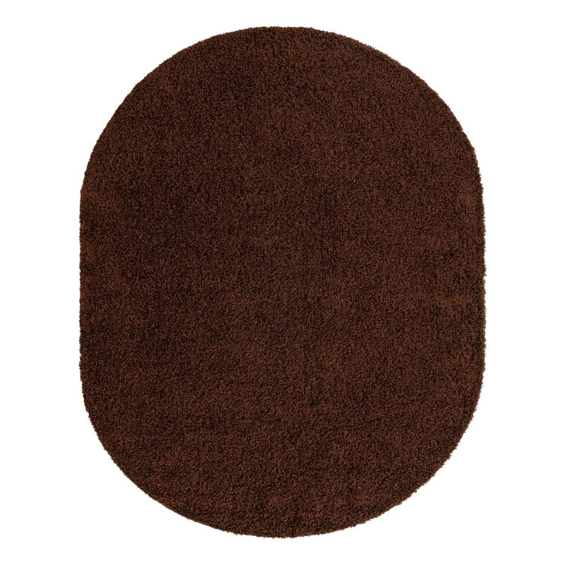 Tapis brun chocolat Caputto, Ovale 7 pi 10 po x 10 pi