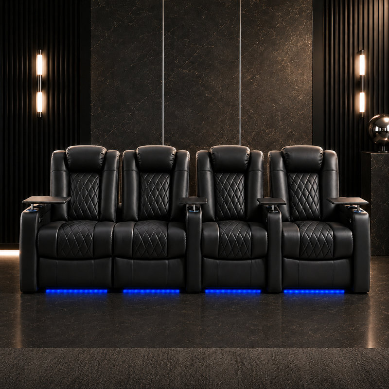 Fauteuil de cinéma inclinable Power Zero Gravity, Noir, noir, noir, noir