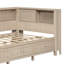 Lit de jour au lait blanc antique avec rangement pour tablettes et tiroirs, cadre en bois robuste pour 3 options de rangement, look, fiabilité-1229262855