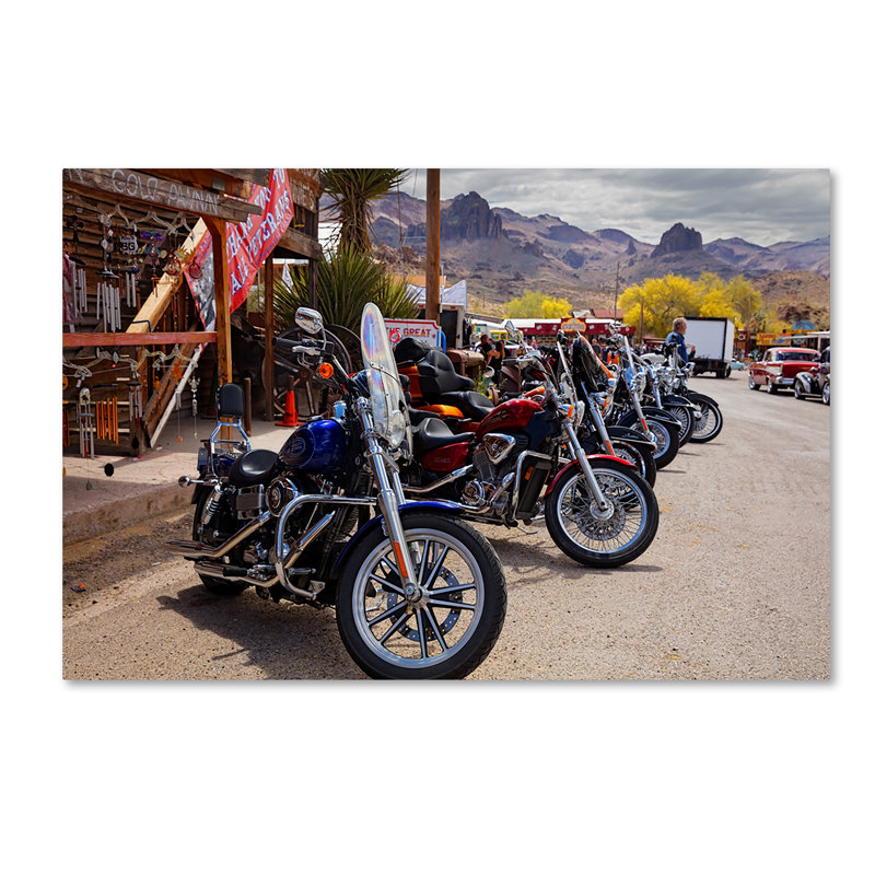 Alexan «Rt 66 Fun Run Oatman Motorcycles», reproduction de photo sur toile tendue, H 30 po x l 47 po