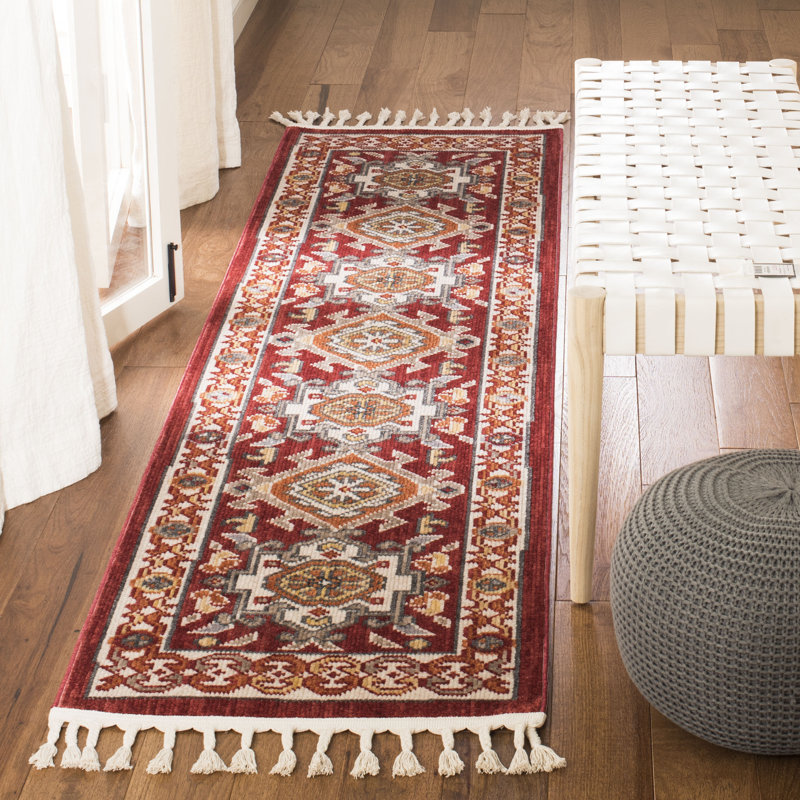 Tapis oriental intérieur / extérieur Darr, Tapis de couloir 2 pi 1 po x 8 pi