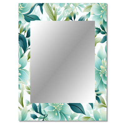 Celarian Oceanic Foliage Botanical Pattern - tropical  Large Wall Mirror, Botanical, Floral Unique Mirror, Printed Metal Art