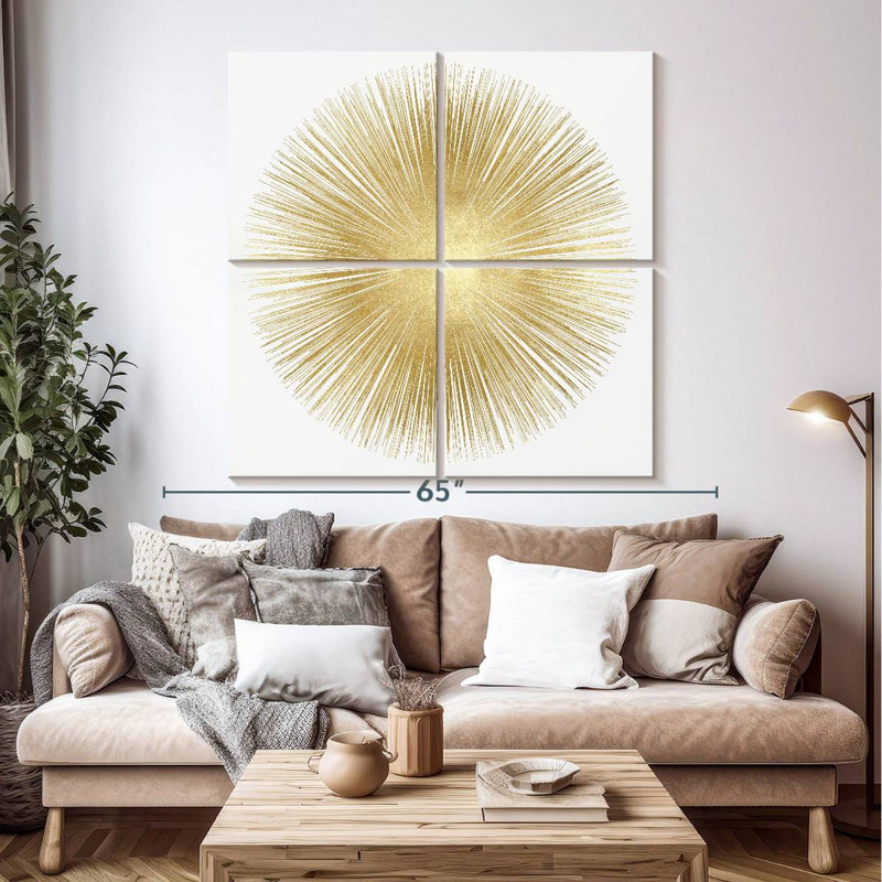 Avery Sunburst Soft Gold I, 50" H x 50" W