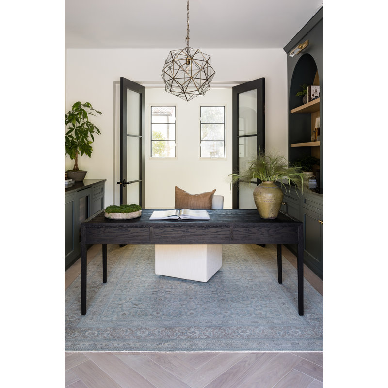 Wool Oriental Area Rug in Gray, Rectangle 9' x 12'