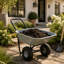 Chariot de jardin durable à deux roues avec roues pneumatiques de 10 pouces pour un transport facile et une utilisation intensive, gris