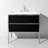 Element Black 24" Single Bathroom Vanity Set with Solid Surface Countertop-1082891499