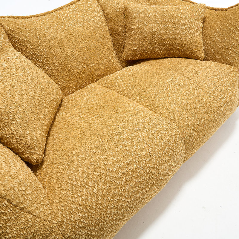 Le chenille jaune, un choix élégant et confortable pour votre famille de fauteuils inclinables carrés, fait de confort