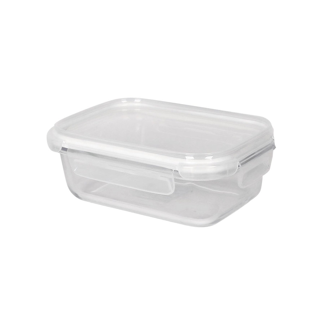 Harbour Housewares 640ml Glass Food Storage Container with Lid - Clear/White - 1x Small Reusable Airtight Meal Prep Lunch Box Takeaway Cereal Pantry Tubs Set | Safe for Freezer and Microwave - Image 4