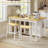 47" Sturdy Kitchen Island with Trash Can Storage, 2 Bar Stools, Power Outlet, and 2 Large Drawers-58052331