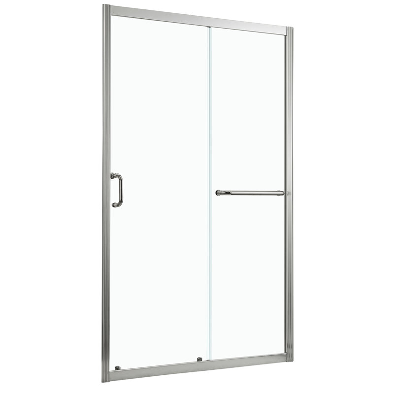 Cabine de douche l 60 po x H 72 po, finition nickel brossé - verre trempé robuste, porte de salle de bain transformable, ajout élégant remarquable