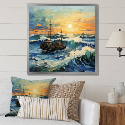 Vangogh paysage marin avec pêche en V