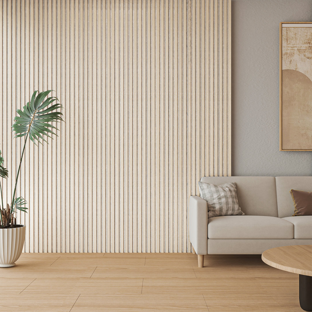 4Pcs 94.5'' L x 7.9'' W Acoustic Wood Wall Paneling,3D Decorative Soundproof Slat Panels for Wall and Ceiling(20.73 sq.ft./Case) Art3d 