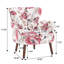Fauteuil rembourré avec accents floraux Mid Century Modern-1201657590