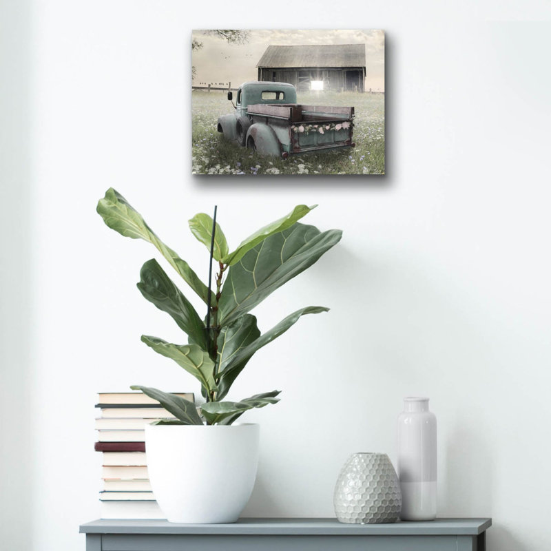  «The Old Ride» par Lori Deiter, art mural en verre acrylique, 16 po x 12 po