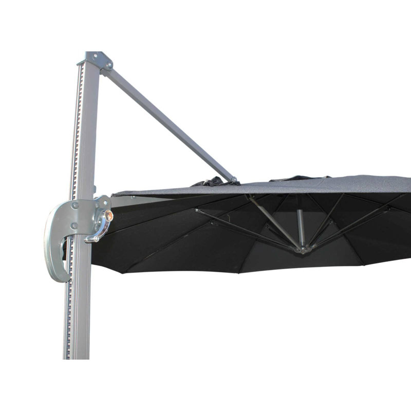 Tiffany 300cm Cantilever Parasol, Black, Silver