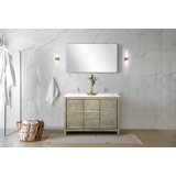 Lafarre Lafarre 48 in W x 20 in D Rustic Acacia Double Bath Vanity, White Quartz Top and 43 in Mirror