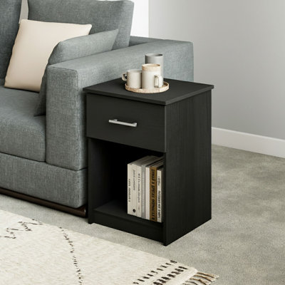 Table de chevet moderne avec tiroir et rangement ouvert 15,6 "x 17,8" x 24,2 "