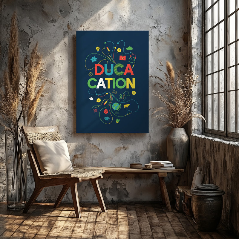 Reproduction d'art graphique sur toile mettant en valeur la toile, H 20 po x l 30 po