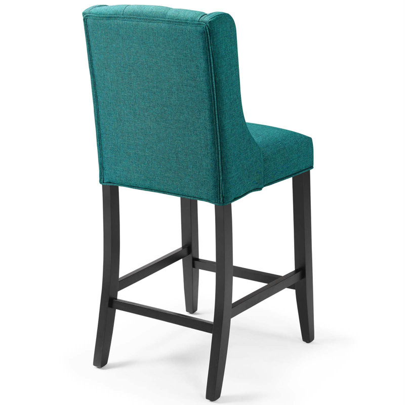 Tabouret capitonné en tissu Baronet, Tabouret de comptoir (hauteur de 26,5 po), 1, Bleu sarcelle