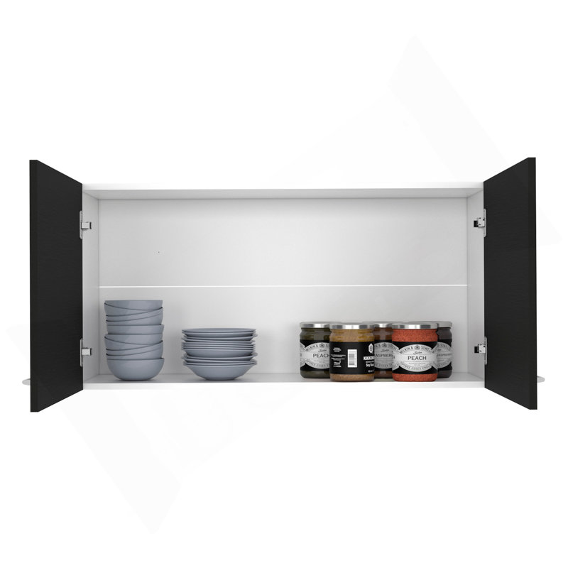 Armoire murale Napoles, deux tablettes, porte double, Brun