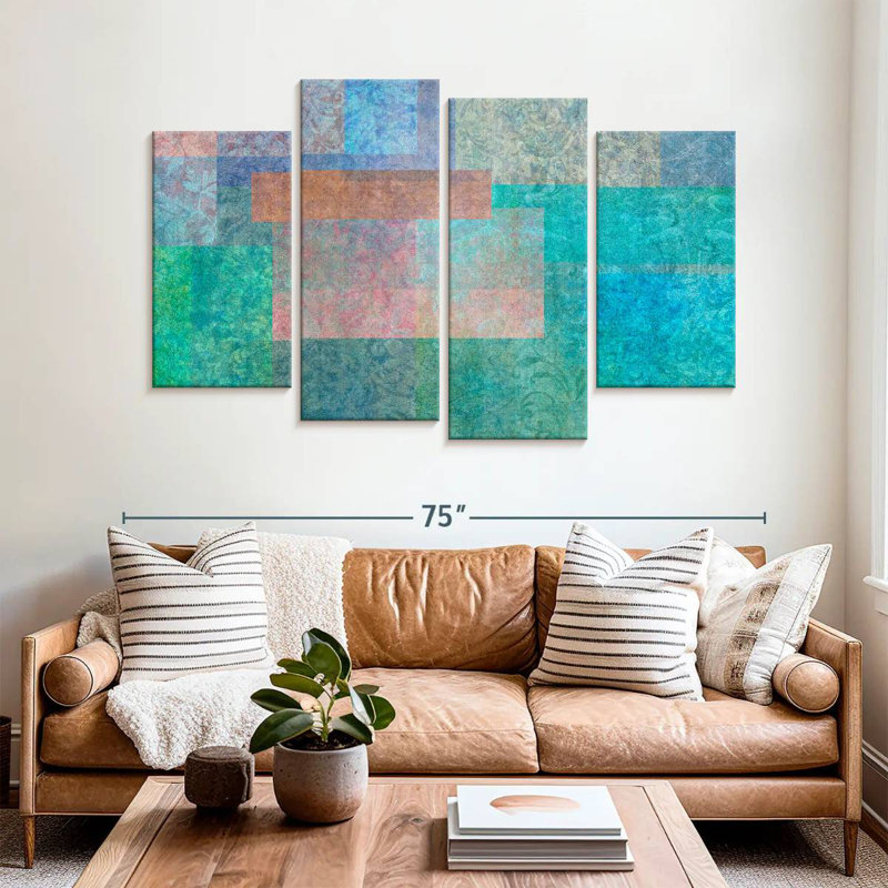 Avery Stylish Patterns Turquoise, 42" H x 68" W