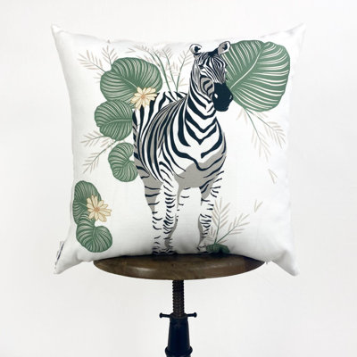 Zèbre | Décoration zébrée | Imprimé zébré | Feuilles | Coussins décoratifs | Cadeau de maman | Décoration intérieure | Décoration de chambre | Décoration de chambre à coucher | Coussins décoratifs
