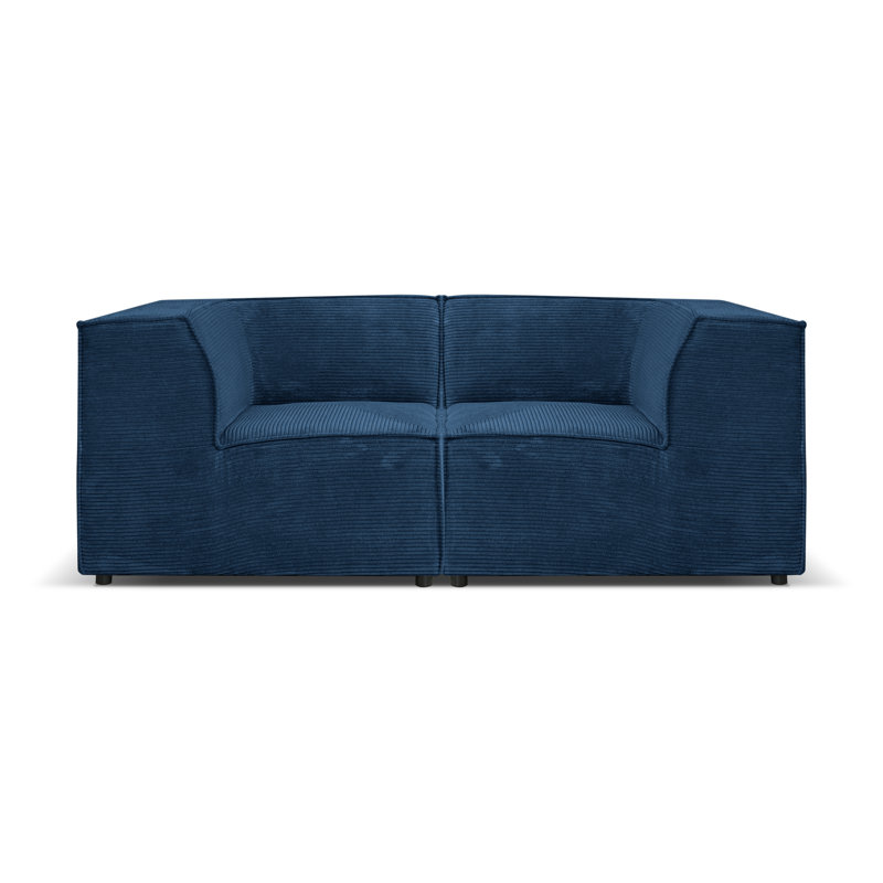 Milhouse 2 Seater Corduroy Loveseat Sofa, Navy Blue