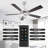 52" Modern 3CCT LED Chandelier Ceiling Fan with Remote Control, Double Sided Blades, Dimmable, 6 Speeds Reversible Motor, 4"/10" Downrods-932360287