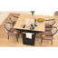 Grand îlot de cuisine 55,7 po avec 2 abattants, chariot roulant, bloc d'alimentation, table de rangement pliante, 3 tiroirs, chariot à ornement noir, prise de courant, apparence-1082496194