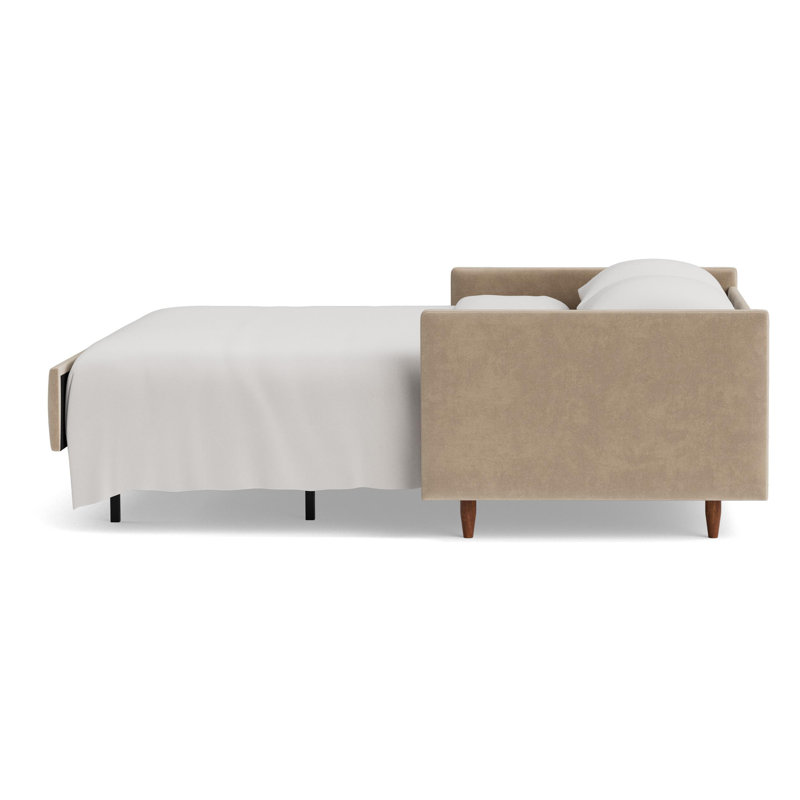 Skinny Fat Sofa Bed, Velvet - Beige