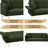 2 Seat Bed, Convertible To Double Velvet Upholstery, Wood Frame For Small Spaces 70.1" Bed In - Brown Frame, Foldable , Seat, Medium-Soft Cushion-1394506251