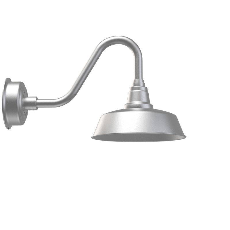 Luminaire de grange d’extérieur à del Vandervliet, Argent galvanisé, H 13,63 po x l 12 po x P 22,25 po