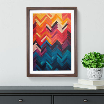 Chevrons Action No.2 - Single Picture Frame Print on Wood