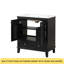 Meuble-lavabo 30 po avec lavabo, armoire multifonctionnelle avec portes et tiroir, bois massif et panneau de fibres à densité moyenne, noir