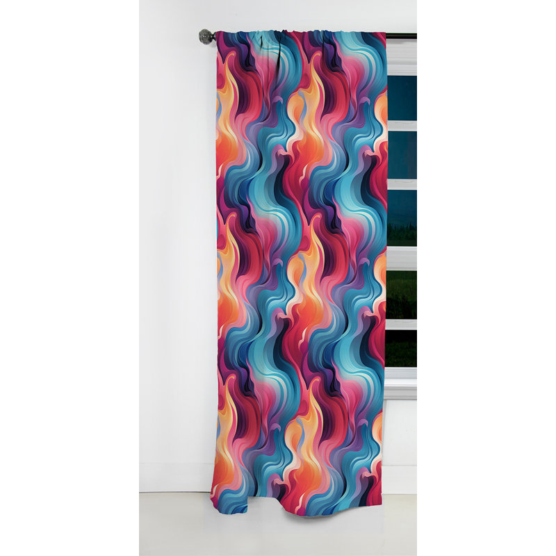 Coloré Popart Groovy Gradient Canvas I - Rideau occultant géométrique abstrait - 1 panneaux, L 52 po x L 90 po